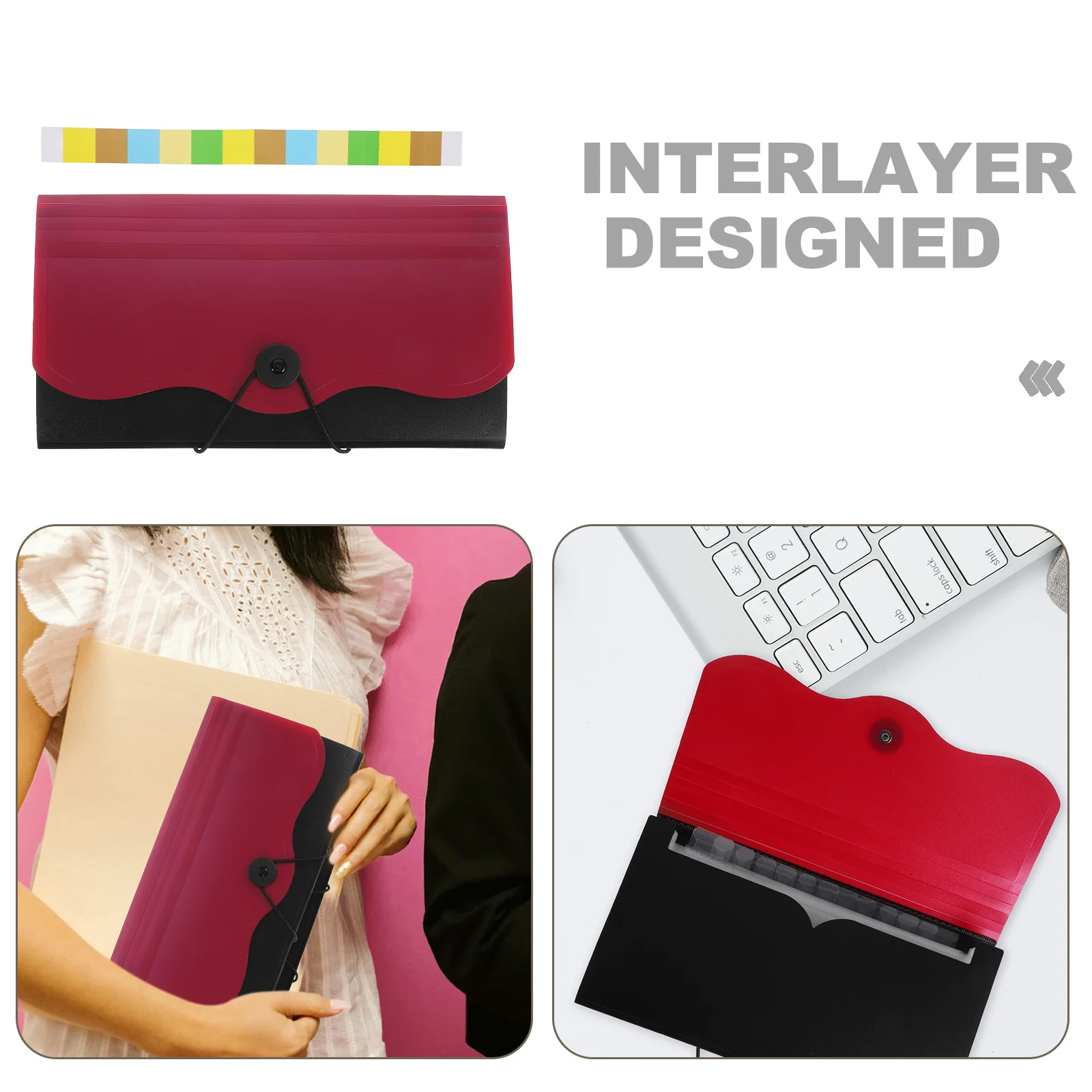 Akkordeon-Datei-Organizer für Quittungen, Rechnungen, Dokumente, Aufbewahrung, erweiterbar, wasserdicht, tragbar, für den Schreibtisch, Bürogebrauch, Papier