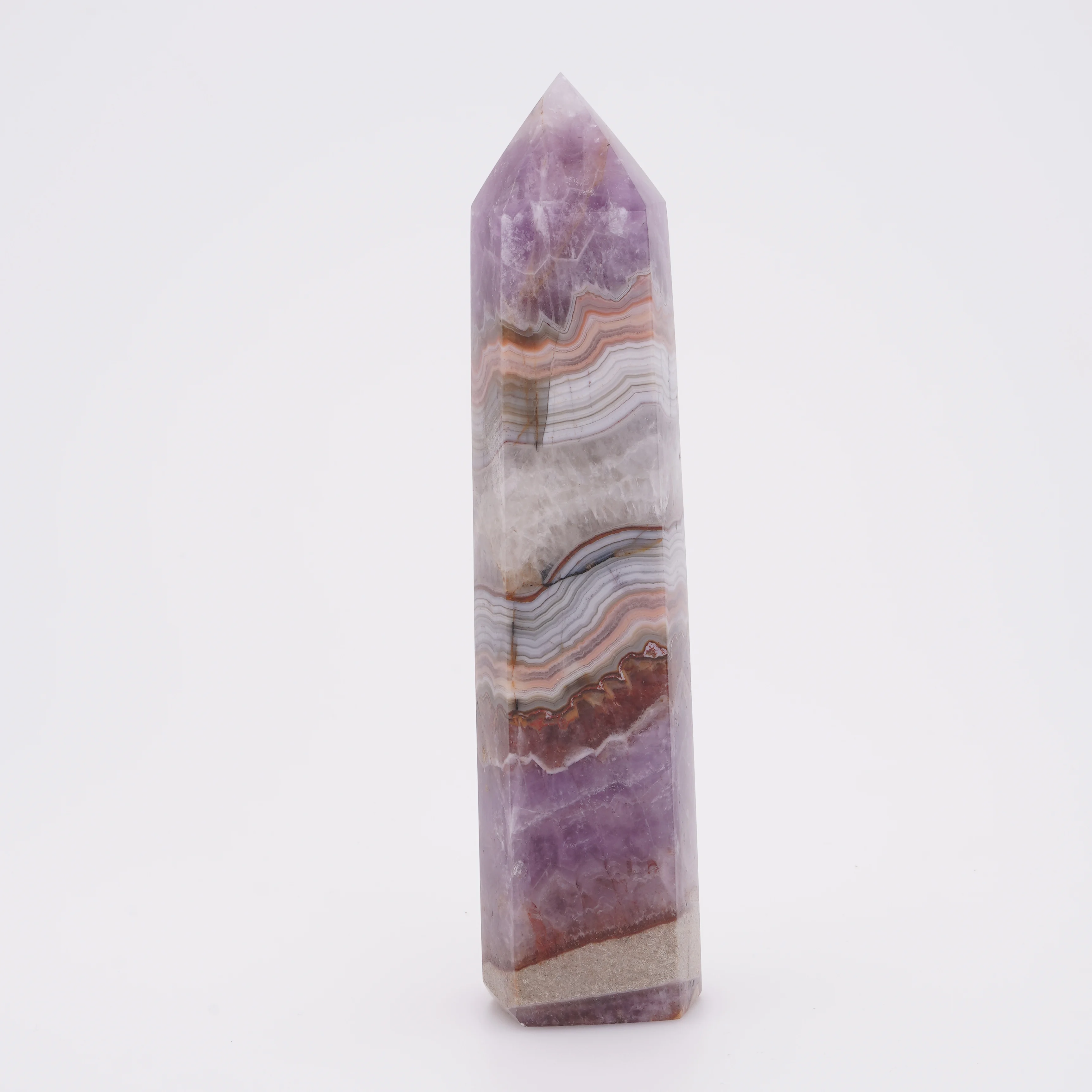 

Natural Amethyst And Agate Symbiosis Tower Crystal Quartz Reiki Healling Home Decoration 1PC