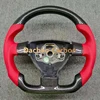 폭스바겐 폭스바겐 폴로 2005-2018 MK5 6R 고품질 가죽 스포츠 사용자 정의 스타일에 대한 실제 탄소 섬유 스티어링 휠 1