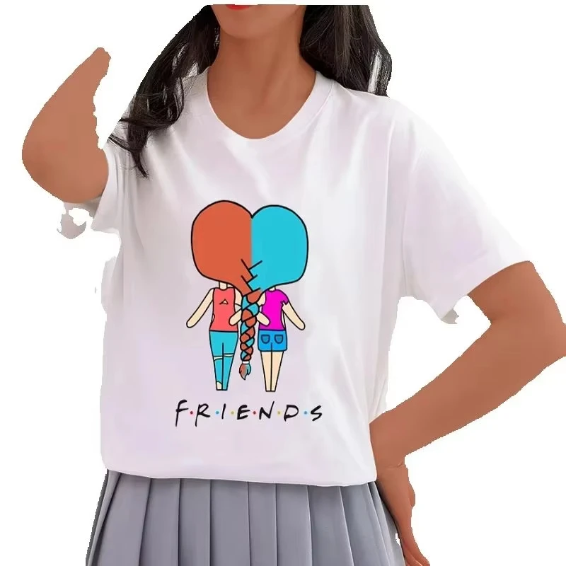 Plus-size Women's Clothing 180g Pure Cotton T-shirt, Fashionable and Trendy, Suitable for Couples, Best Friends, and Sisters