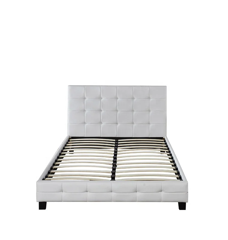 Cheaper double queen or king size white leather bed with good quality