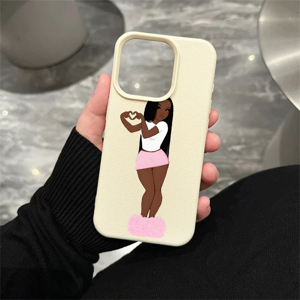 Dunkelhäutige heiße Mädchen Handyhülle für iPhone 17 16 15 14 13 12 Pro Max 16 15 14 Plus 17 16 15 14 Pro 17Air Silikon Matte Hülle – Detail 5