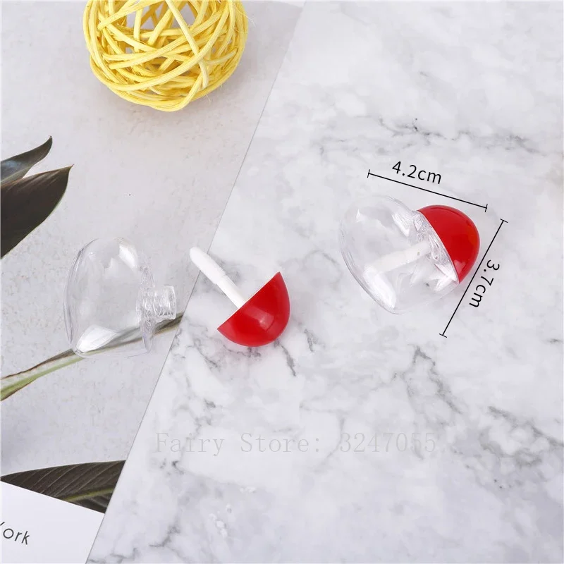 30/50/100pcs 5ml Empty Clear Heart Shape Lipgloss Container,DIY Refillable Plastic Lip Balm Tube,Portable Lip Gloss Tube Package