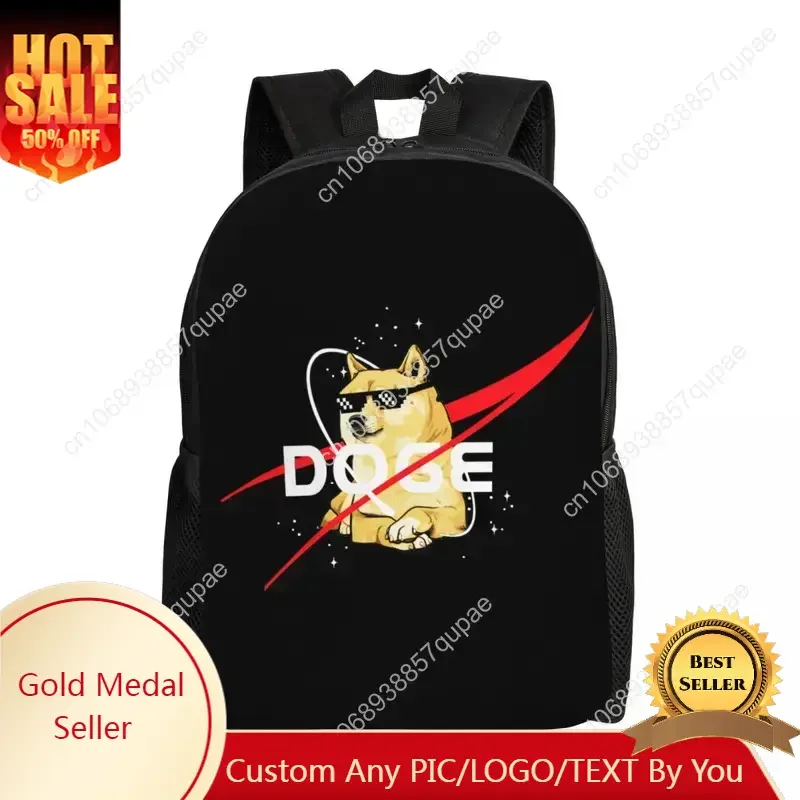 

Space Doge Backpack for Women Men Waterproof College School Cheems Dog Shiba Inu Meme Bag Print Bookbag