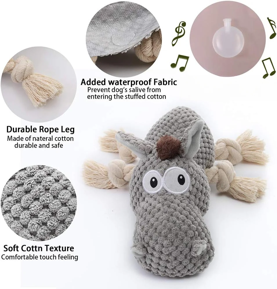 لعبة الكلب القطيفة على شكل حمار صار - حيوان محشو ناعم للكلاب الصغيرة والمتوسطة والكبيرة