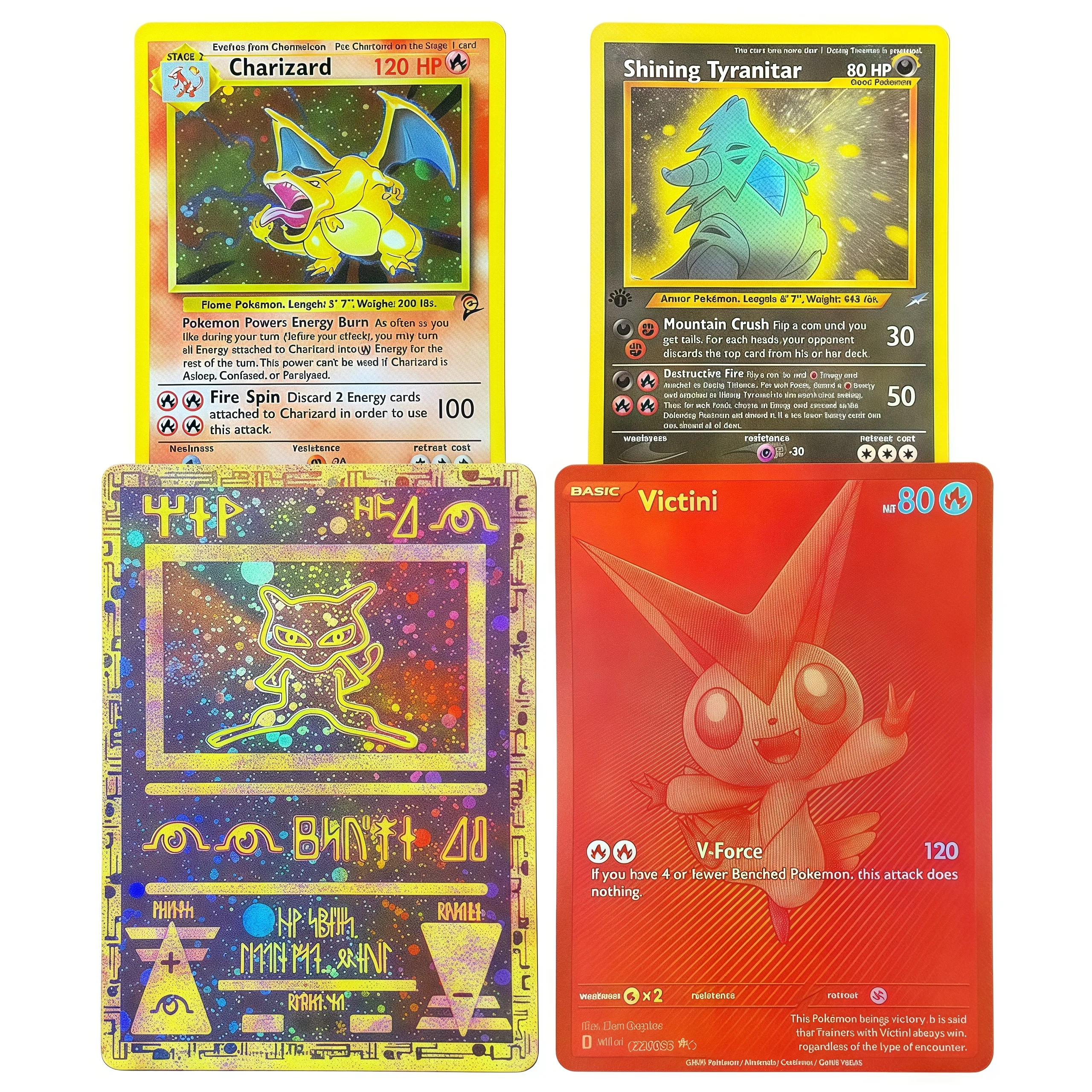 

Foil PTCG PKM Cards proxy NEO Charizard Mewtwo Raichu Ancient Mew Victini Pikachu Collectible Trading Card for PTCG Battles