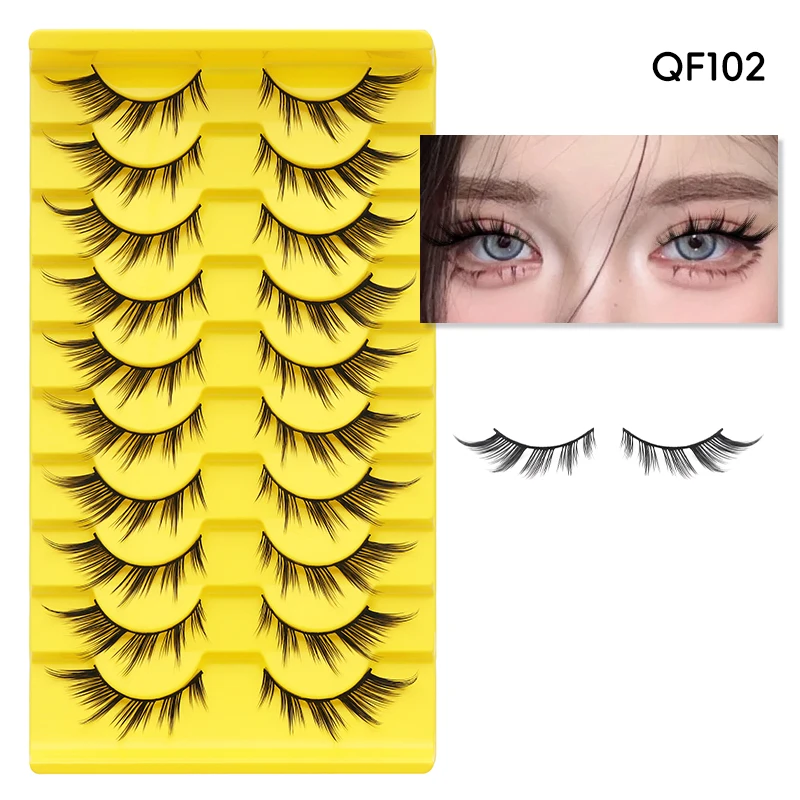 DINGSEN 10 Paar Anime-Wimpern Großhandel Manga-Wimpern Natürliche Lange Wiederverwendbare Künstliche Wimpern Make-up Cosplay Katzenaugen-Wimpern – Detail 22