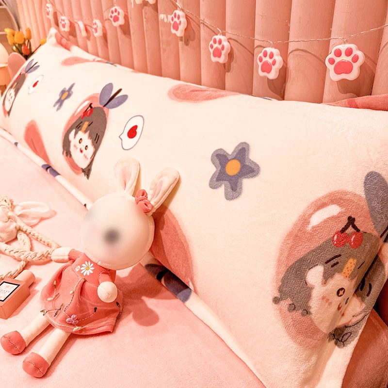 Plush Rectangle Pillowcase 48x120/150/180cm 50x90 Soft Coral Fleece Cute Cushion Cover Envelope Closure Design Home Pillowslip
