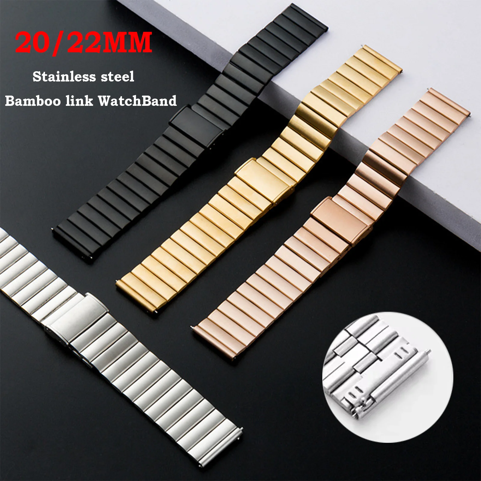 Edelstahl-Uhrenarmband für Samsung Galaxy Watch 6/5/4 40 mm 44 mm Gear S5 4 3 Metallarmband HUAWEI GT4 3 2E 20 mm 22 mm Band