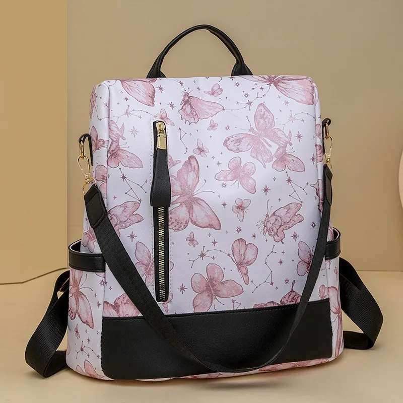 Casual Softback Solid New Style School Bags Sewing Thread Large Capacity 2025High Quality Bags for Women Zipper Pu Bow Backpacks