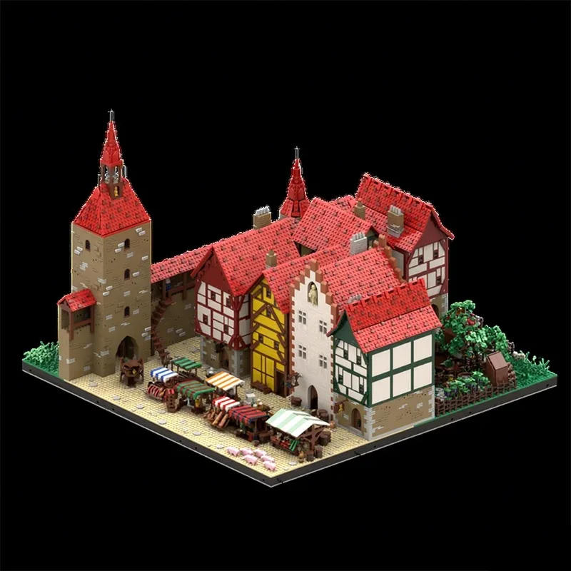 

9332 шт. MOC город и рынок Marksreuthe замок строительные блоки Рождественский подарок для детей школьного возраста эксклюзивный подарок «сделай сам» комплект проектов