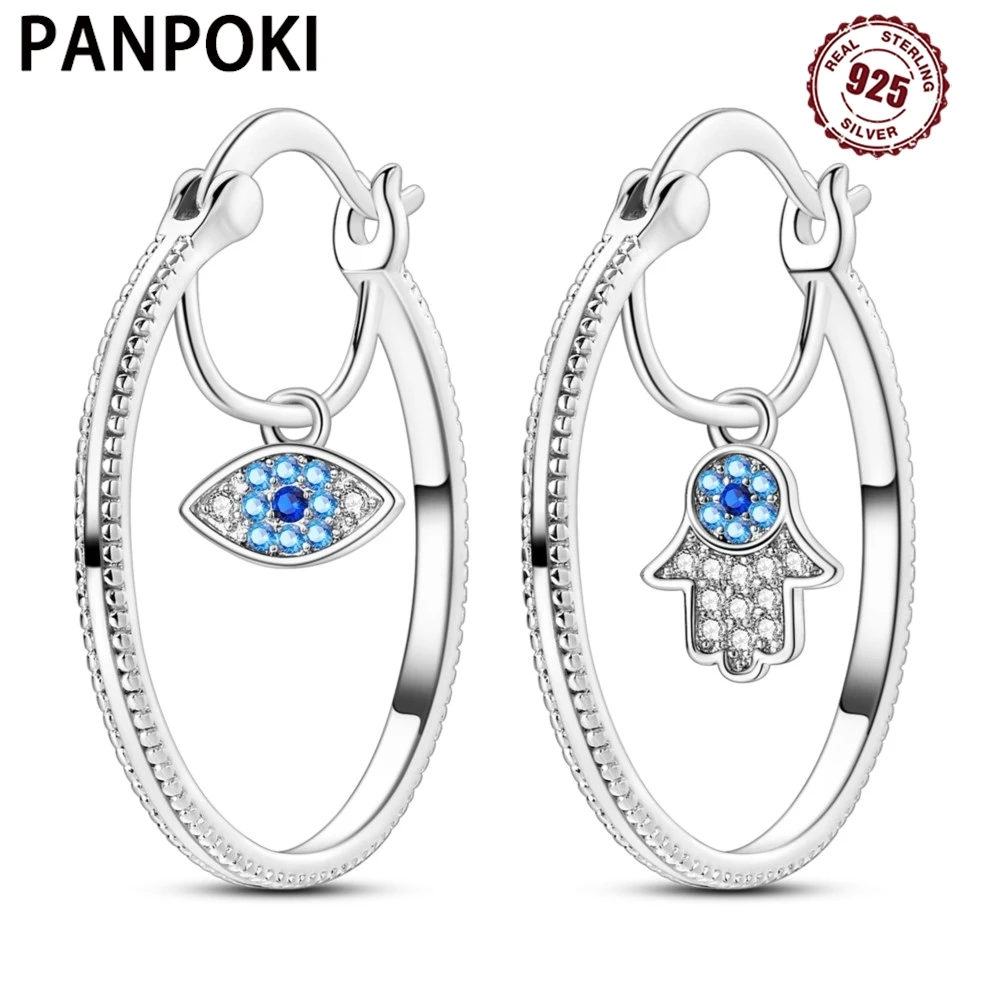 

925 Sterling Silver Devil's Eye Religious Symbol Eardrops Drop Earrings Women Earrings Charm Versatile Party Jewelry Fine Gifts