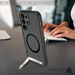 Translucent Magnetic Phone Case with Kickstand for Samsung Galaxy S26 S25 S24 Ultra S22 5g S23 Plus Mobile Cases Stand Cover