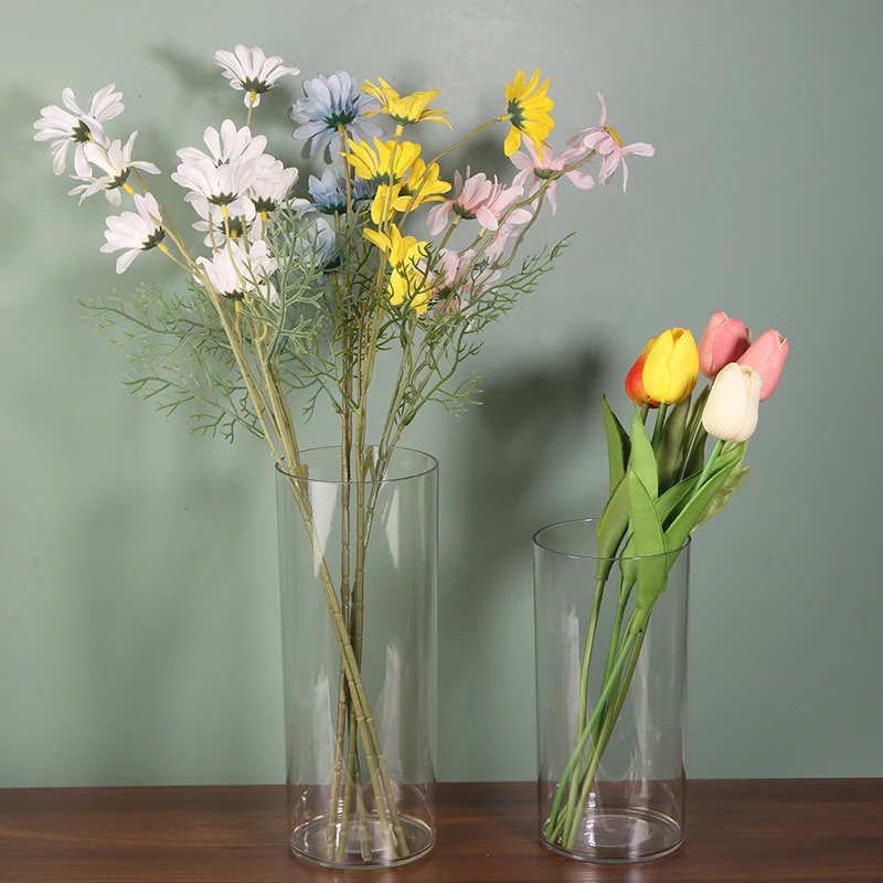 Transparent Fresh Flowers Decorative Bottles Hydroponic Plants Acrylic Cylinder Vase For Wedding Dining Table Centerpieces