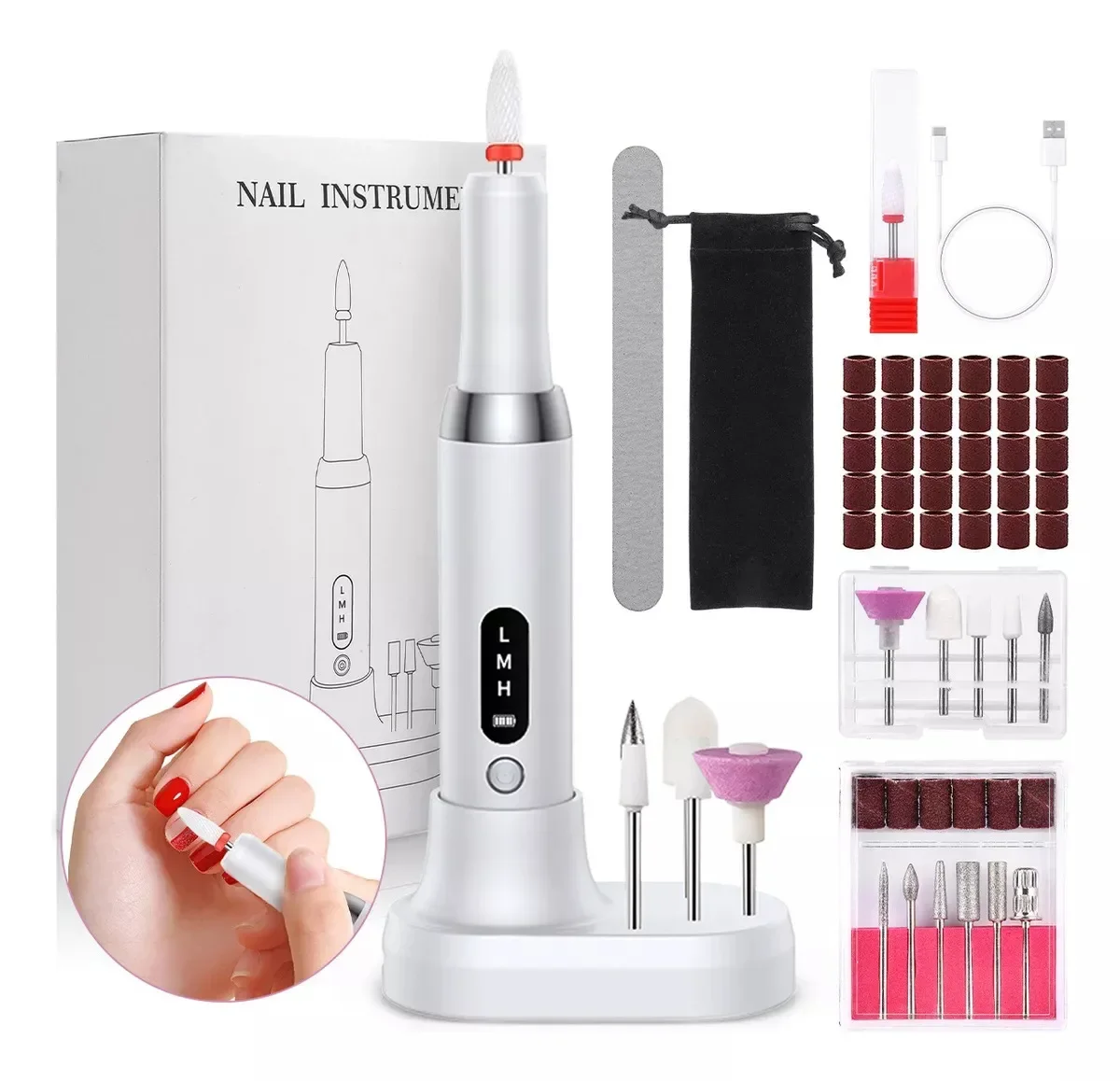 Nagelpolijstmachine Draagbare Elektrische Professionele Nagel Slijpen Dode Huid Verwijderen Kunst Schuren Vijl Pen Manicure Machine