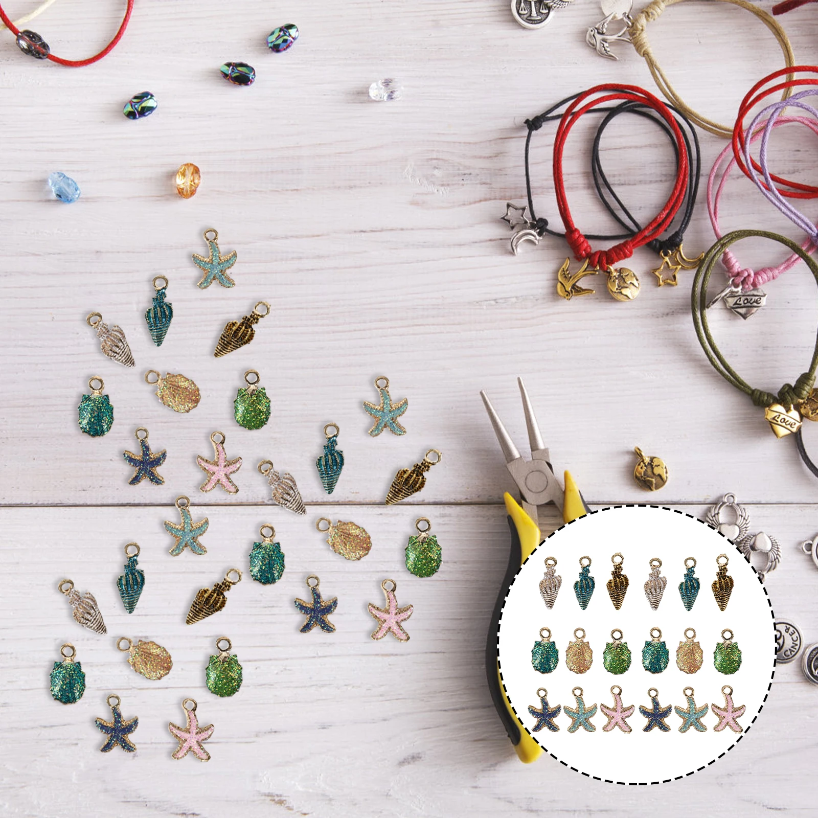 

Ocean Themed Ocean Alloy Charms Seashell Pendant for DIY Jewelry Making Necklace Earring Bracelet Accessories