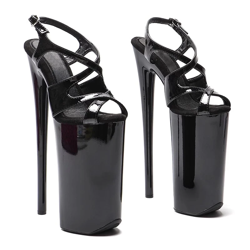 

Model Shows Wome Fashion 26CM/10inches PU Upper Platform Sexy High Heels Sandals Pole Dance Shoes 010