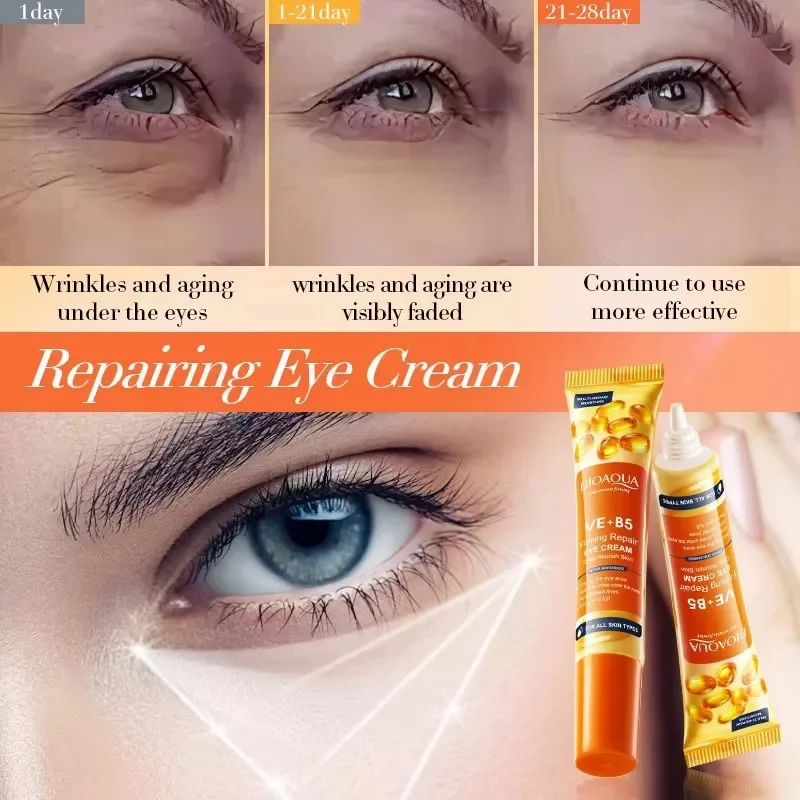 Vitamin E-Augentaschen-Entfernungscreme, Vitamin B5, Anti-Falten, straffende Haut, verblasst feine Linien, Anti-Dunkle-Kreis-Schwellungen, erhellt das Auge, Auto