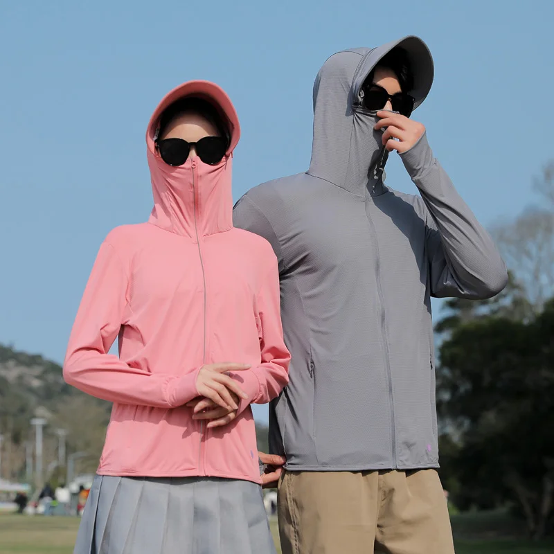 UPF 50+ Men Women Hiking Sunscreen Jackets Summer Sun Protection Quick Dry Coat Unisex Outdoor Camping Trekking Climbing Clothes