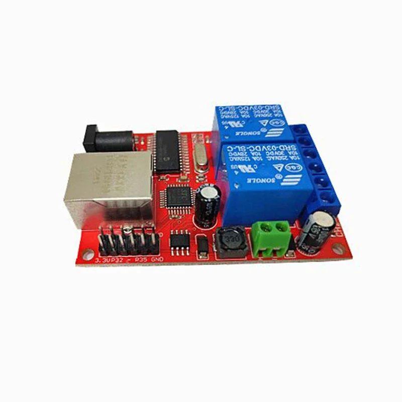 2 Channel Ethernet Relay Module DC 5-12V Network IP Web Relay Controller Switch TCP UDP Module Controller for Mobile APP DIY