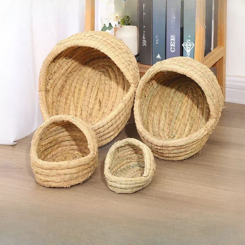 

Grass Woven Bird Nest Rabbit Grass Nest Grass Mat Hamster Accessories Slippers Rabbit Nest Rabbit Winter Warm Pet Supplies