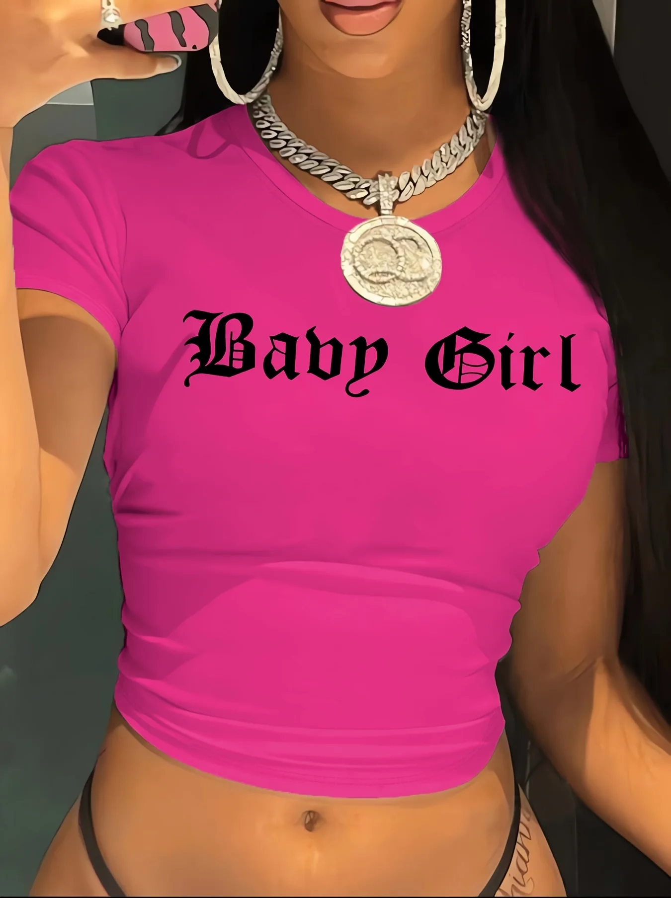 Baby Girl Pattern Printed T-shirts Women's Summer Vintage Casual Sports Short Sleeve High Quality Round Neck Pullover T-shirts