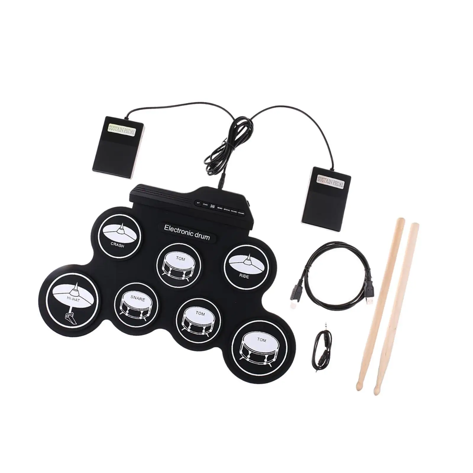 Portable Electronic Drum Roll up Drum Kits, Percussion Instrument Accessories, Portable Compact Drum Set Electric Drum Set,