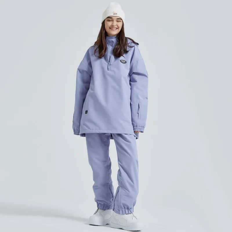 

New Winter Solid Color Couple Ski Suit Women's Outdoor Windproof Waterproof Warm Men's Single Board Sports Breathable Snow Suit