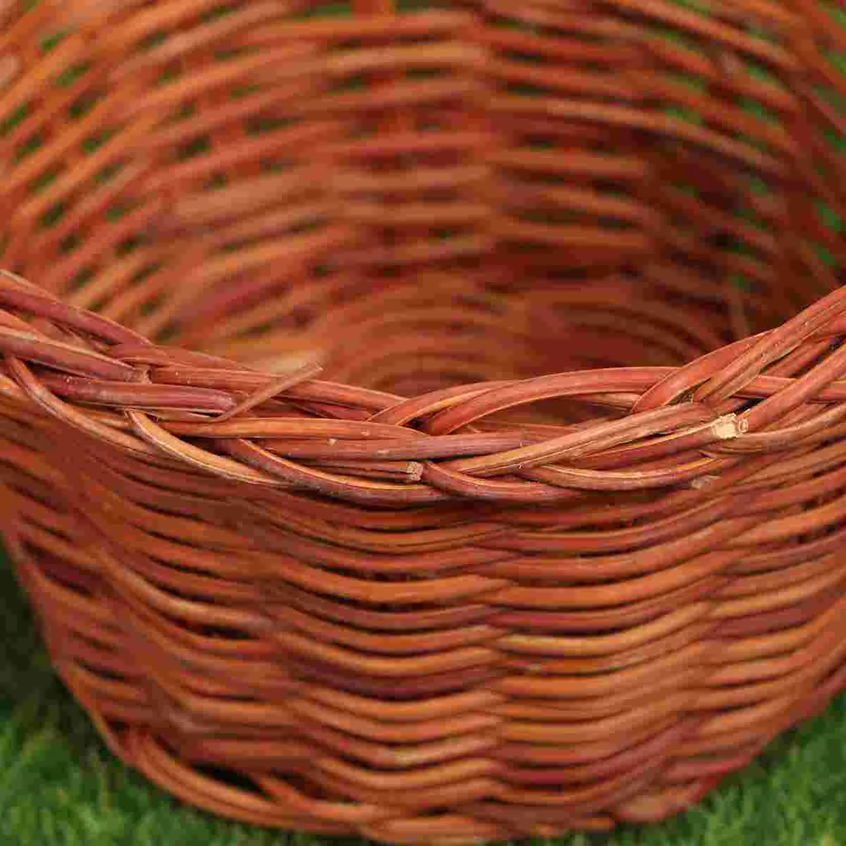 1PC Mini Decorative Basket Handmade Weaving Props Basket Easter DIY Activity Basket Creative Knitting DIY Basket Props Micro Des