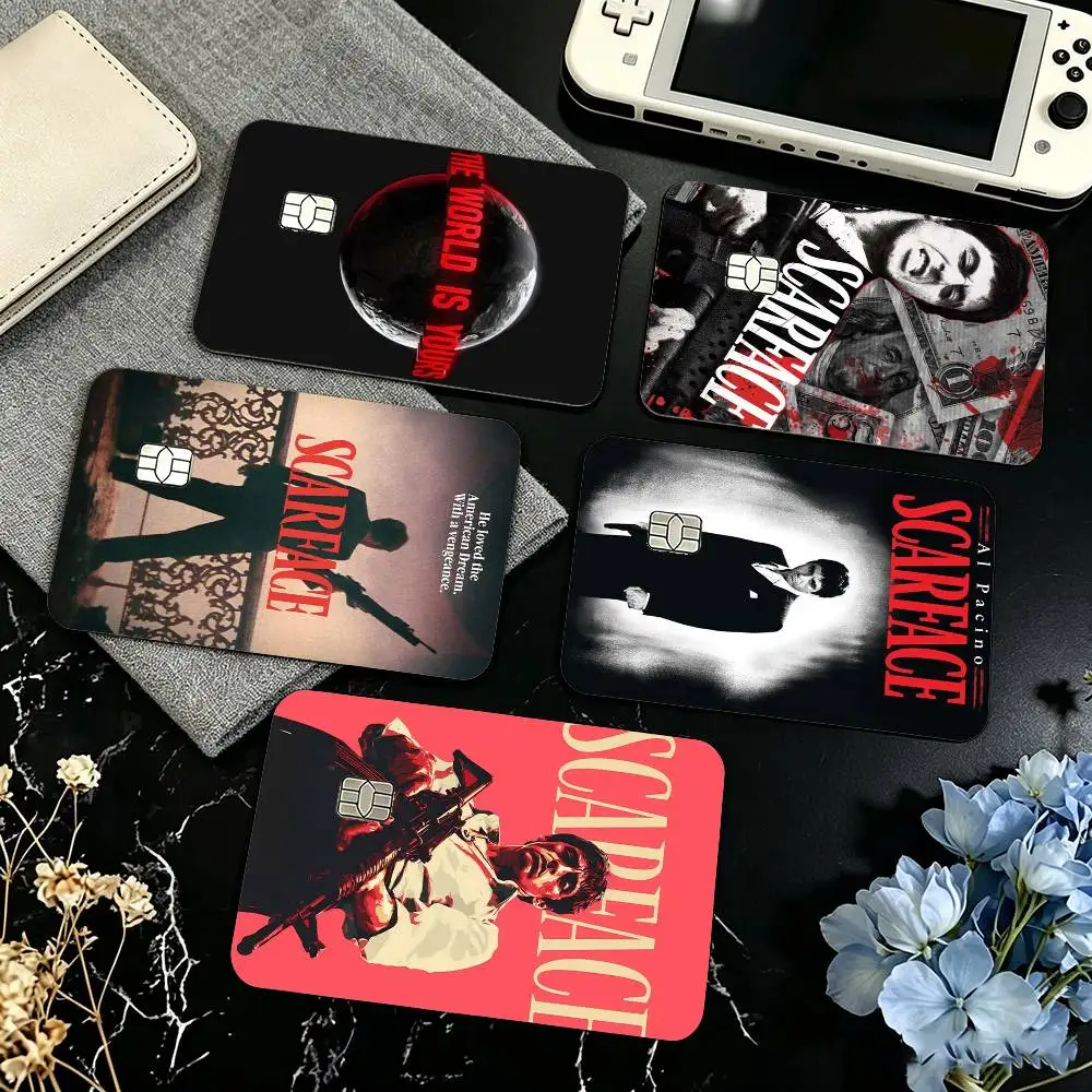 Classic Movie S-Scarface  Credit Card HD Stickers Game Card Decal Small Chip Waterproof Sticker Gift