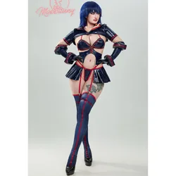 Mobbunny Frauen Kiru Derivat Cosplay Kostüm hohl Bodysuit Top und Rock mit Höschen und Handschuhen Halloween