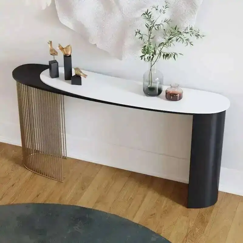 ديكور بسيط للمعيشة ممر حديدي فاخر أثاث منزلي وحدة تحكم طاولة غرفة طاولات حديثة طاولة مدخل إيطالية p