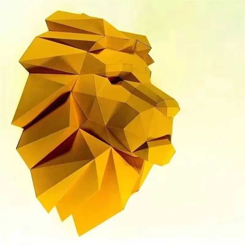 

Скульптура головы льва, настенная бумажная модель, Papercraft, 3D DIY, украшение для гостиной, стены, домашний декор, низкие поли-пазлы, игрушки