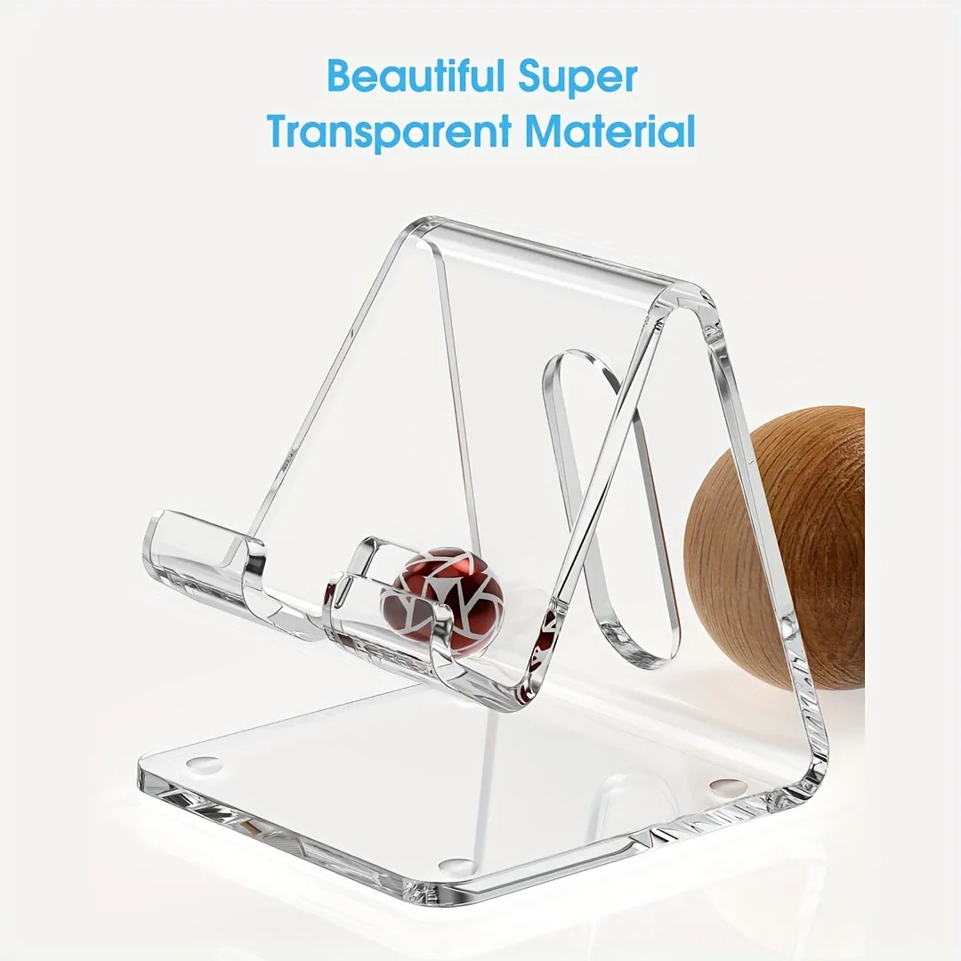 Soporte de acrílico para teléfono, soporte transparente para todos los teléfonos inteligentes de 4 a 8 pulgadas, escritorio, suministros de oficina, accesorios, 1 unidad