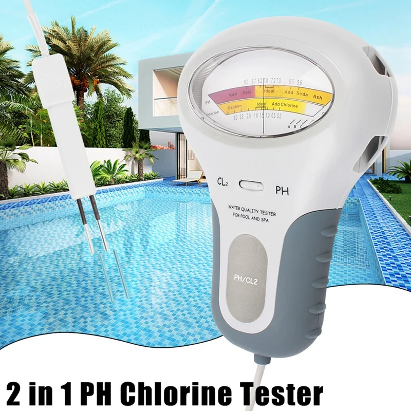 2 in 1 PH Chlorine Meter Tester PC-102 PH Tester Chlorine Water Quality Testing Device CL2 Measuring For Pool Aquarium