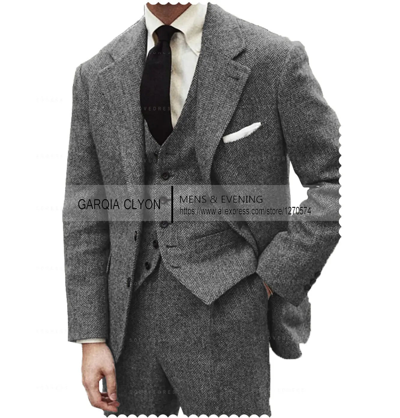 Formal Men's Suits Man Party Suit Slim Fit 3 Piece Set Linen Tuxedo for Men Wedding - Image 3