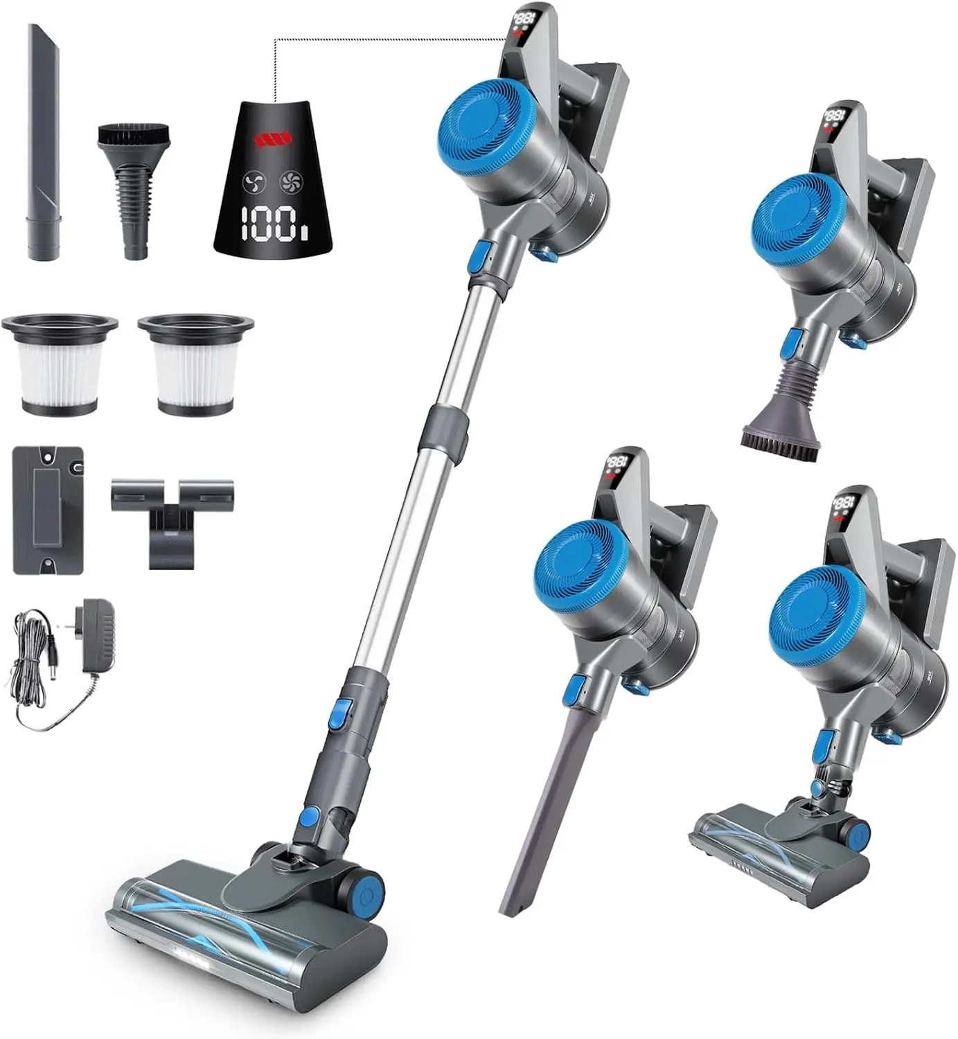 Cordless Vacuum Cleaner for Pet Hair, Portable Handheld Rechargeable Vacuum for Home Use (Gray)