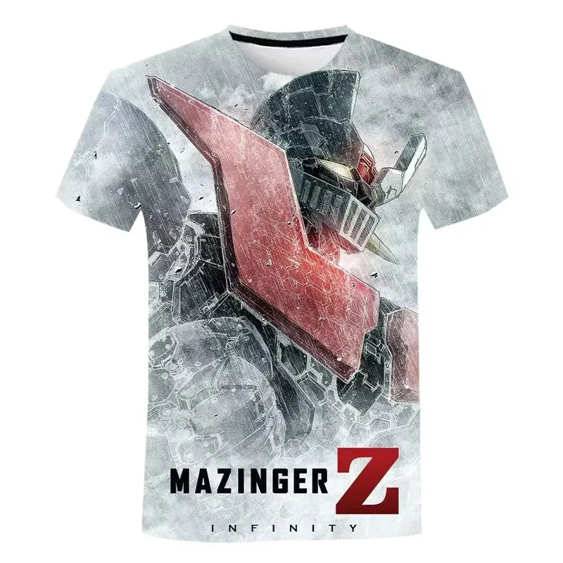 Camisetas con estampado 3D de Anime Mazinger Z para hombre/mujer, moda informal, ropa de calle de gran tamaño con personalidad Harajuku, ropa Unisex para niños