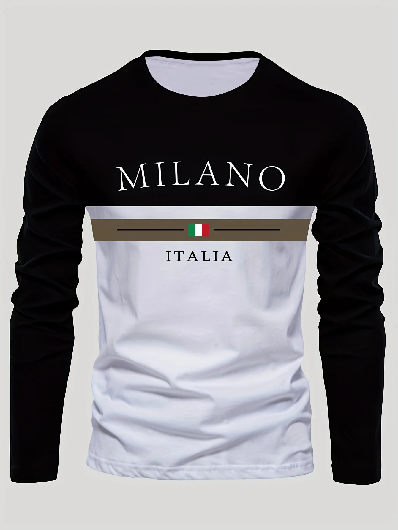 تي شيرت رجالي رياضي للترفيه في الهواء الطلق بأكمام طويلة ورقبة دائرية للخريف قميص سفلي قابل للغسل في الغسالة متعدد الاستخدامات