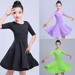 Professional Latin Dance Dress for Girls Competition Costumes Kids Modern Latin Dancing Dress Ballroom Party Children Dancewear