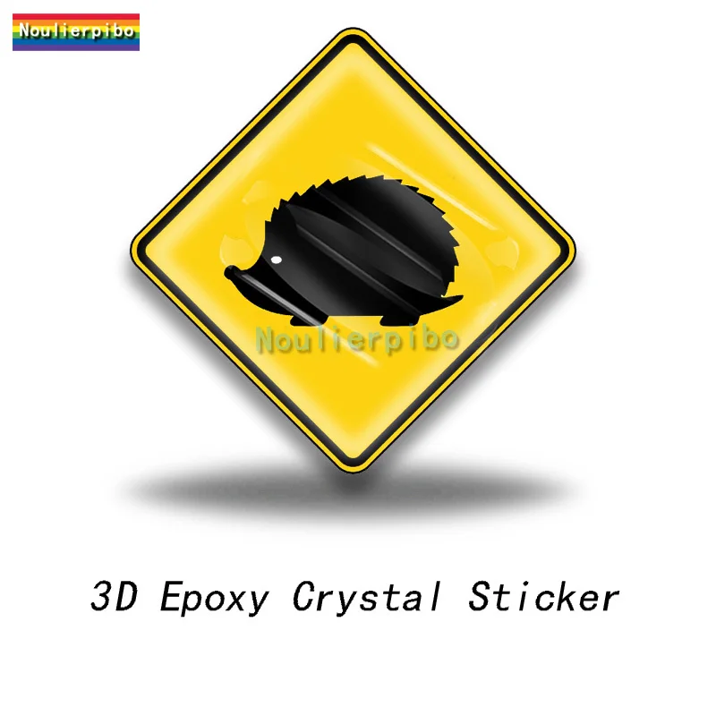 3D Exquisite Epoxy Dome Car Sticker Danger Sign Shark Area Surf Slow Shrew Crossing PVC Car Office Supplies Vinyl Die Cut Decal