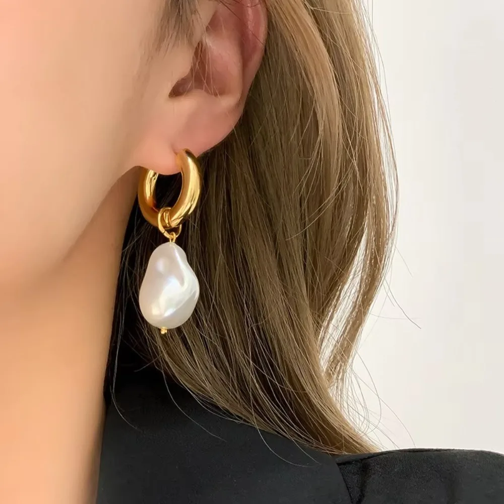 Easy to Wear Gold/Silver Drop Earrings Vintage Elegant Round Earclip Women Jewelry for Women