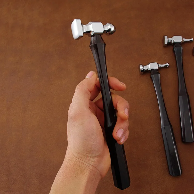 

Portable Leather Tool Hammer Stainless Steel Wooden Handle DIY Handmade Professional Hammer Special Leather Smoothing Tools