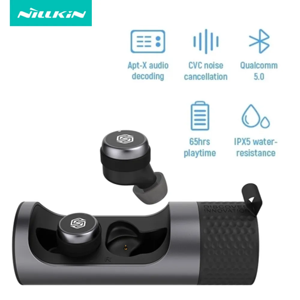 

Nillkin TWS004 Wireless Earbuds 5.0 Earphones with Mic CVC Noise Bluetooth headset With Qualcomm Chip Earphone IPX5 Water Proof