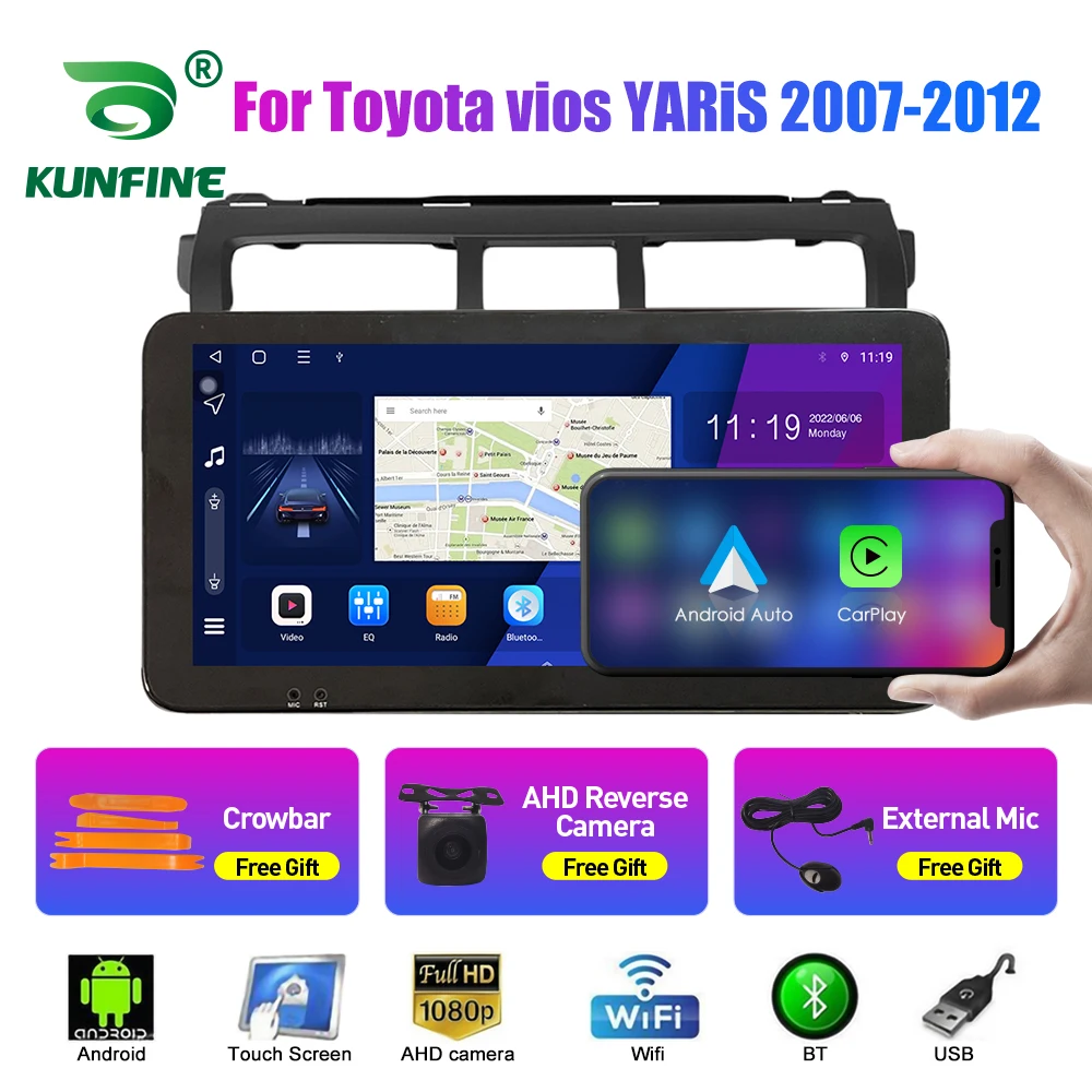 

10.33 Inch Car Radio For Toyota vios YARiS 2007 2Din Android Octa Core Car Stereo DVD GPS Navigation Player QLED Screen Carplay