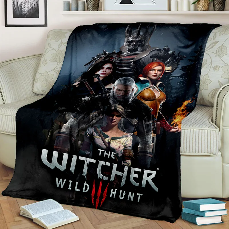 W-Witcher 게이머 만화 담요, 부드러운 던지기 담요, 가정 침실 침대 소파, 피크닉 여행 사무실 커버 담요, 어린이 3D 게임