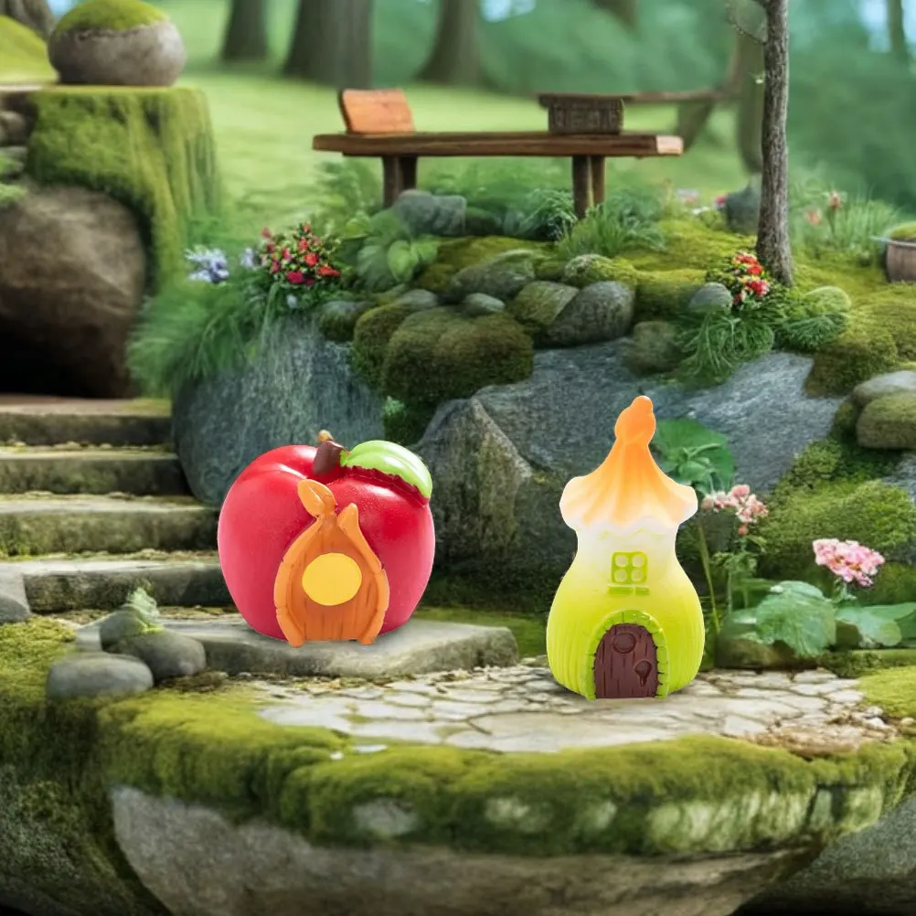 

8Pcs Resin Fairy House Miniature Garden Accessories Unique Design Whimsical Decor Mini Garden Accessories