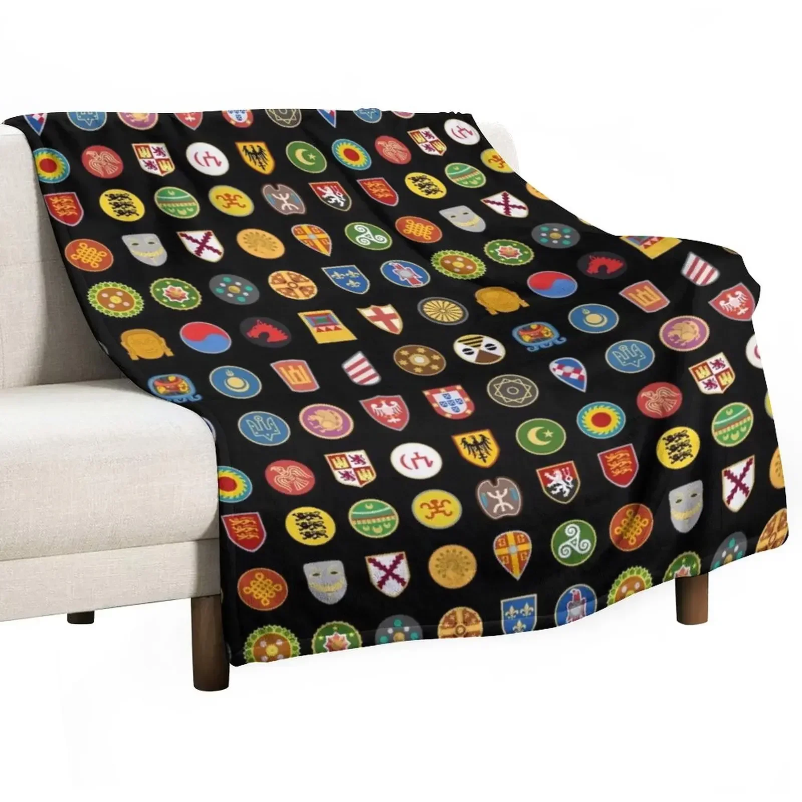 Civilizations emblems Throw Blanket Multi-Purpose Bed Fashionable Custom Stuffeds Blankets