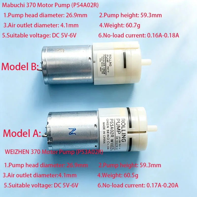 OKEN SEIKO 370 Rolling Pump DC 5V 6V Mini Air Oxygen Pump for Aquarium DIY 1PCS