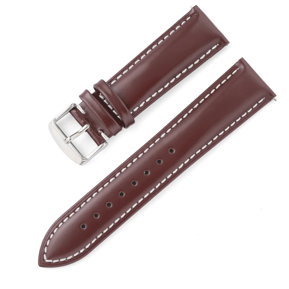 Cordovan Leather Watchband Strap Quick Release 18mm 19mm 20mm 21mm 22mm Universal Wrist Band Men Women Band Belt Accessories